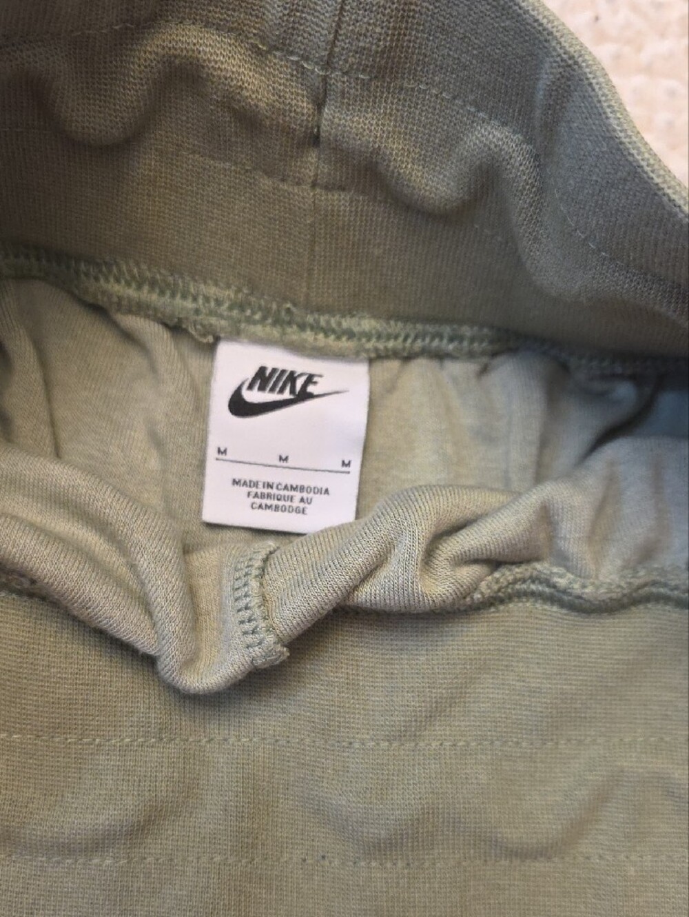 Nike Olive Terry Drawstring Women's Athletic Shorts - Picture 2 of 4